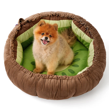 Lesure Cat Dog Beds - Washable round Cute Beds with Versatile Dual-Use Design, Reversible round Pet Bed for Puppy and Kitten, Green Color Pad Home Poodle