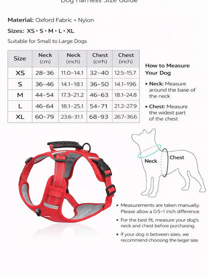 No Pull Dog Vest Harness for Medium Dogs, Comfortable & Durable Oxford Fabric with Control Handle and Reflective Strips, Outdoor Walking Training