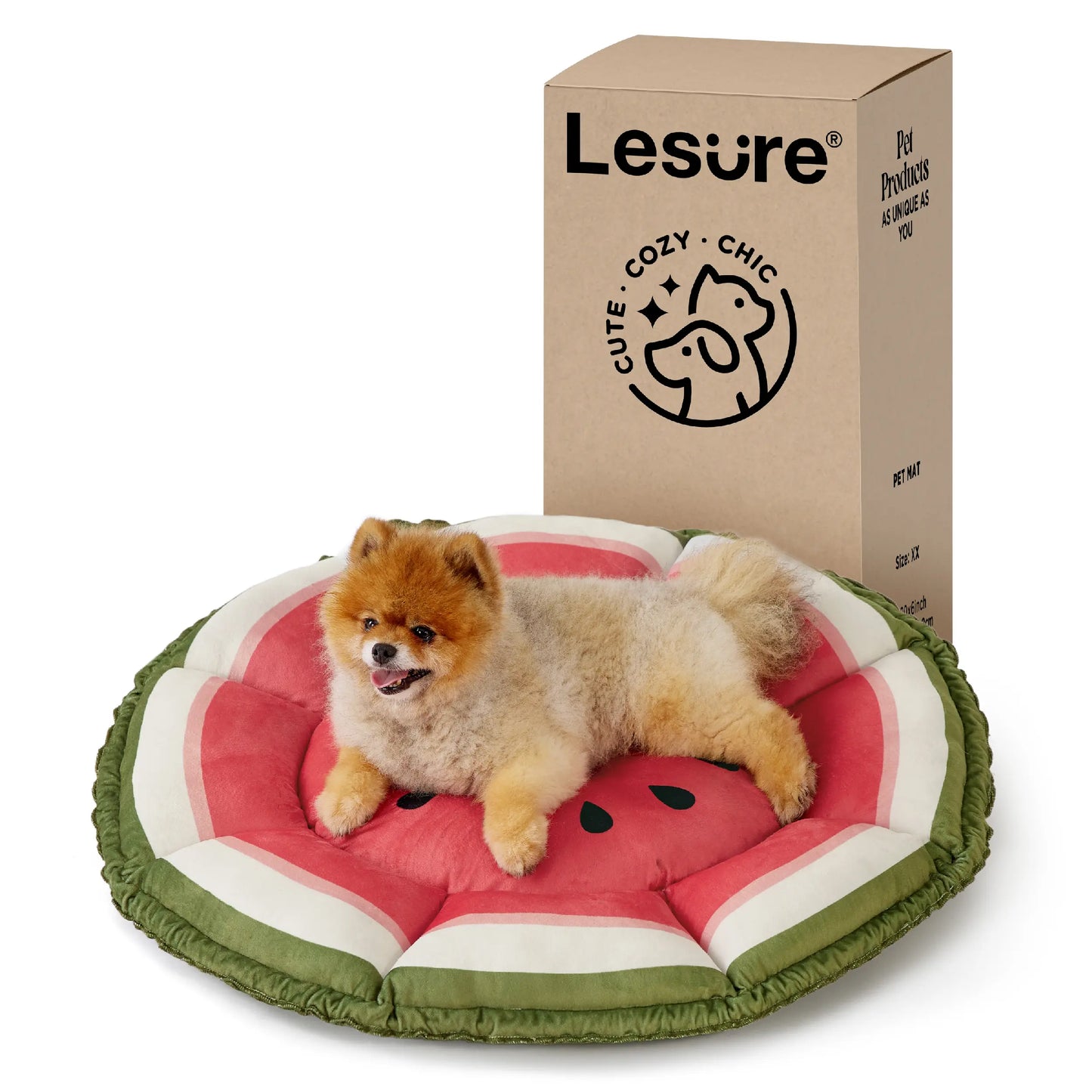 Lesure Cat Dog Beds - Washable round Cute Beds with Versatile Dual-Use Design, Reversible round Pet Bed for Puppy and Kitten, Green Color Pad Home Poodle