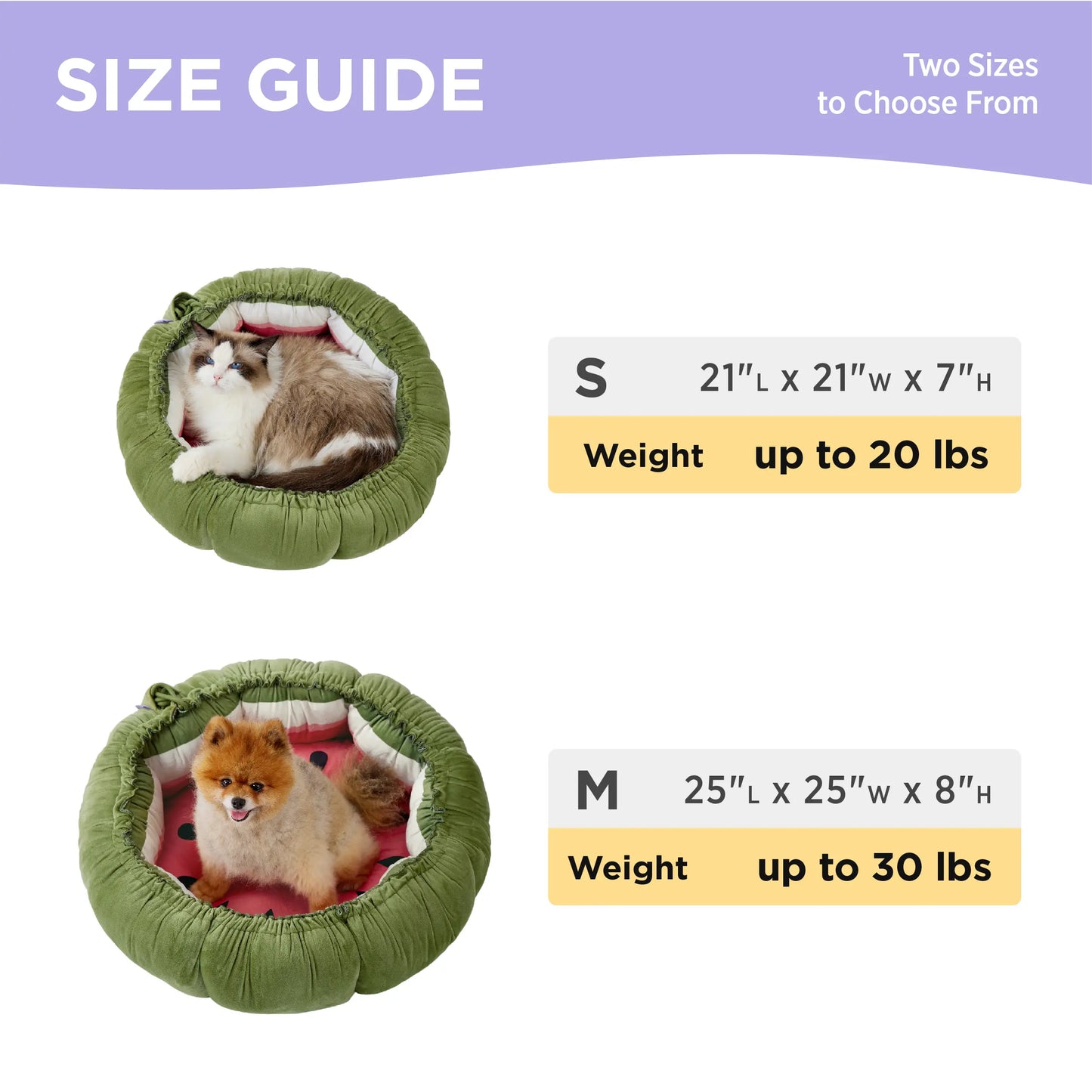 Lesure Cat Dog Beds - Washable round Cute Beds with Versatile Dual-Use Design, Reversible round Pet Bed for Puppy and Kitten, Green Color Pad Home Poodle