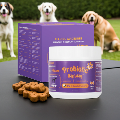 HAPWAG 8-In-1 Multivitamin Soft Chews for Dogs – Probiotics, Gut & Immune Support – Pork Flavor – 90 Treats