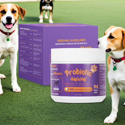 HAPWAG 8-In-1 Multivitamin Soft Chews for Dogs – Probiotics, Gut & Immune Support – Pork Flavor – 90 Treats