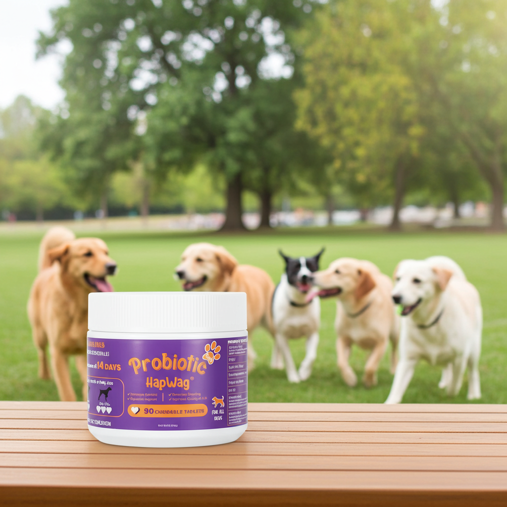 HAPWAG 8-In-1 Multivitamin Soft Chews for Dogs – Probiotics, Gut & Immune Support – Pork Flavor – 90 Treats