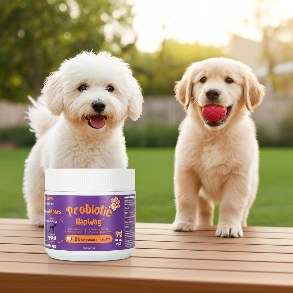 HAPWAG 8-In-1 Multivitamin Soft Chews for Dogs – Probiotics, Gut & Immune Support – Pork Flavor – 90 Treats